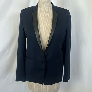 The KOOPLES navy blazer with black leather trim size 36 or small